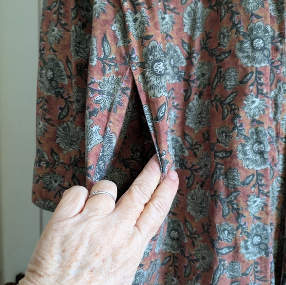 Natural Life Button Down Maxi, Floral Shirt Dress L/XL - Picture 3 of 4
